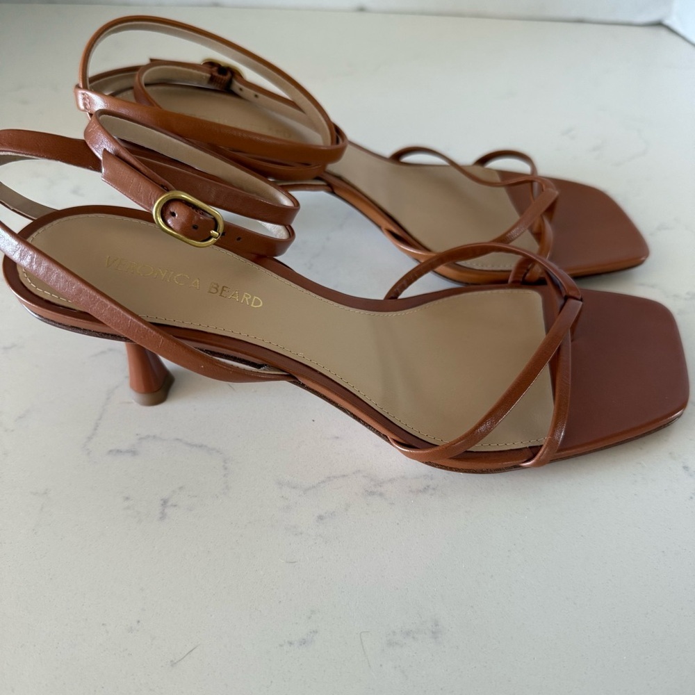 Veronica Beard Caterina Leather Ankle Strap Heels | Size 6 | NWOB - Picture 4 of 5